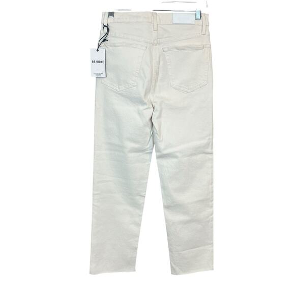 NWT RE/DONE 70s High-Rise Stove Pipe Jeans Vintage White sz 27 Revolve msrp $265 - Picture 4 of 11